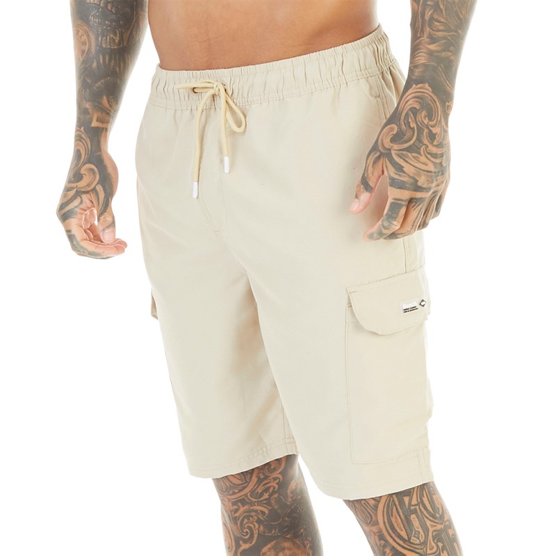 Bench Mens Shallis Cargo Swim Shorts Stone