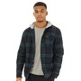 Bench Herren Brayton Langarm Kapuzen-Stepp-Shirt Marineblau Karo