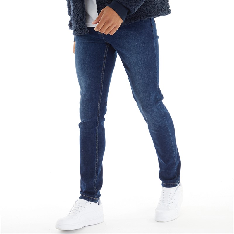 Bench Heren Freddie Slim Fit Jeans Donker Was