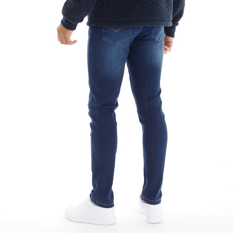 Bench Heren Freddie Slim Fit Jeans Donker Was