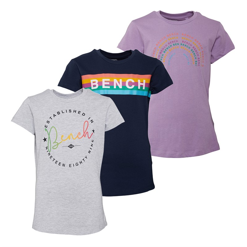 Bench Mädchen Orchidee Drei Pack T-Shirts Sortiment