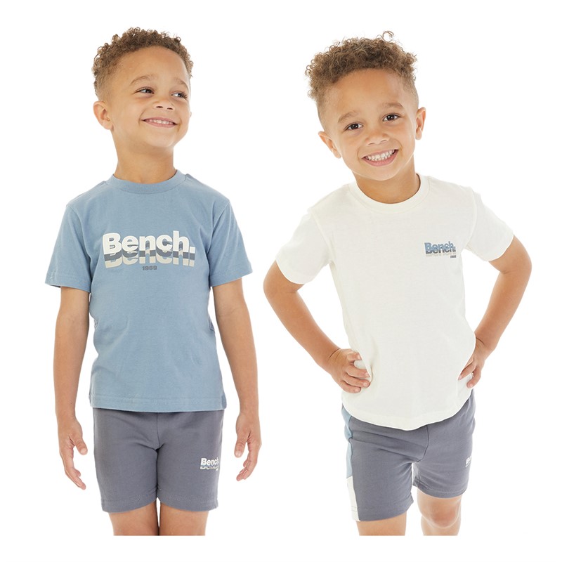 Bench Jongens T-shirts en Shorts Set 2-pack Babyblauw