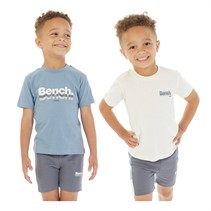 Bench Ensemble T-shirts et Shorts Garçon Bleu Clair, lot de 2