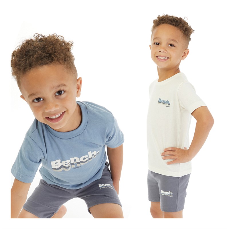 Bench Jongens T-shirts en Shorts Set 2-pack Babyblauw