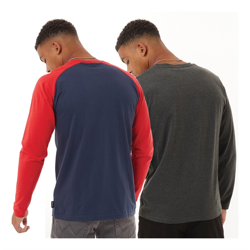 Bench Herren Langarm Oberteile 2er Pack Marine/Anthrazit