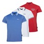 Bench Mens Three Pack Teltam Polo Shirts Red/White/Blue