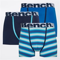 Bench Mens Bayou Three Pack Boxers Yarn Dyed Stripes/Navy/Royal