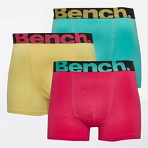 Bench Mens Kenneth Three Pack Boxers Raspberry/Light Yellow/Light Turqouise