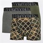 Bench Mens Rusty Three Pack Boxers Camo AOP/Charcoal Marl/Khaki
