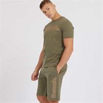 Bench Mens Gowsen T-Shirt And Shorts Co-Ord Khaki Green