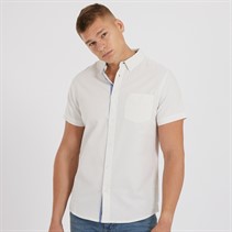 Bench Mens Bowdon Short Sleeve Shirt Ecru