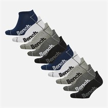 Bench Mens Teiss Ten Pack Trainer Socks White/Black/Navy/Light Grey/Charcoal