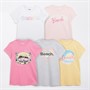 Bench Girls Ryea Five Pack Graphics T-Shirts Light Pink/Pink Glo/Ice Grey Mark/Butter/White