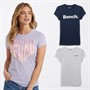 Bench T-Shirts Damen Jeyna 3er Pack Navy/Lila/Graumeliert