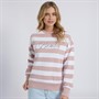 Bench Sweatshirt Damen Hannelli Hell Staubiges Rosa/Weiß