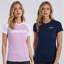 Bench Womens Reaha Two Pack T-Shirts Violet/Navy