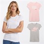 Bench Damen Lolah Drei Pack Graphic T-Shirts Pink/Silbergrau/Weiß
