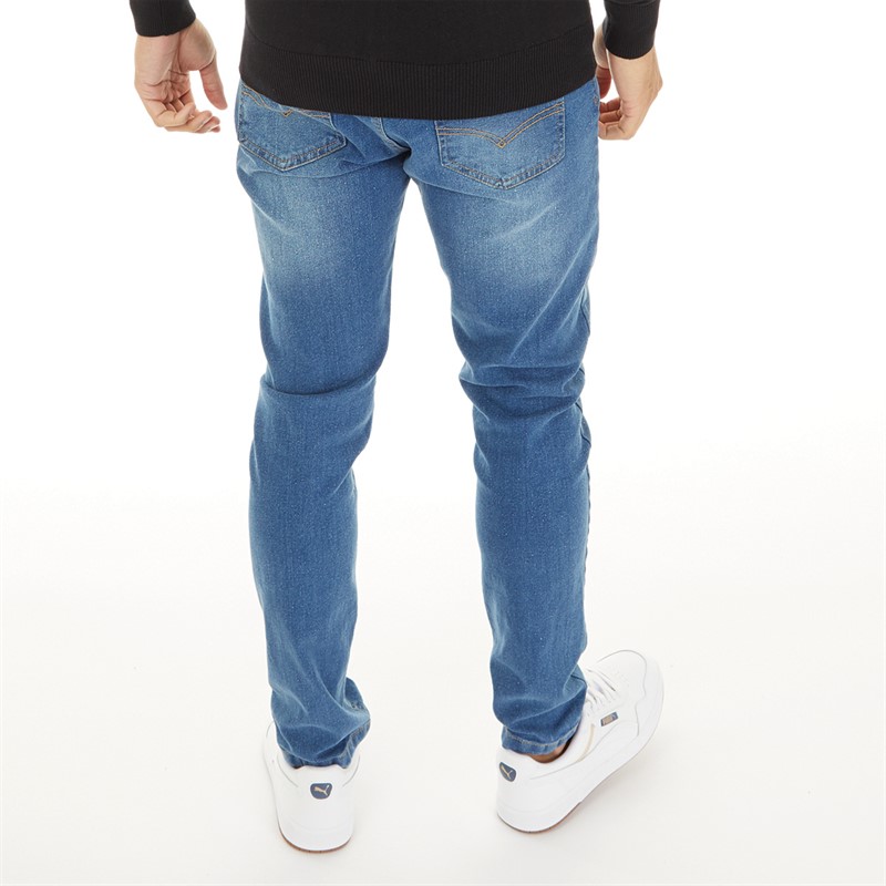 Bench Mens Freddie Slim Fit Jeans Mid Blue Wash