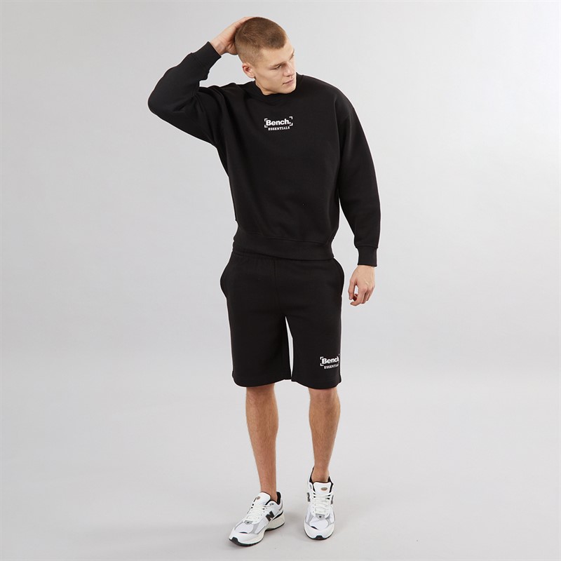 Bench Mens Votilo Oversized Crew Neck Sweatshirt Black