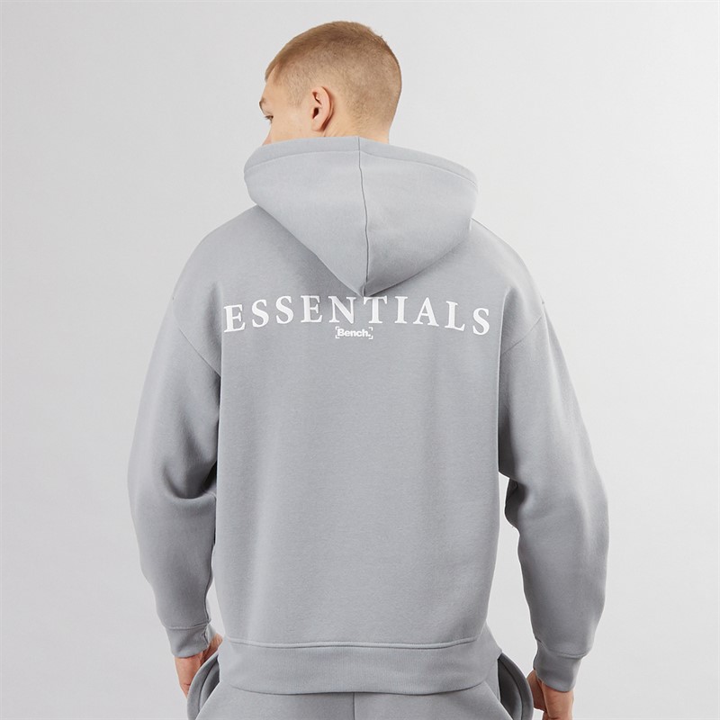 Bench Mens Zedeti Oversized Hoodie Circular Grey