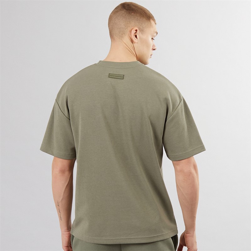 Bench Mens Traxon Oversized T-Shirt Khaki Green