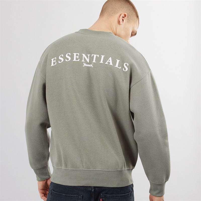 Bench Mens Votilo Oversized Crew Neck Sweatshirt Sage
