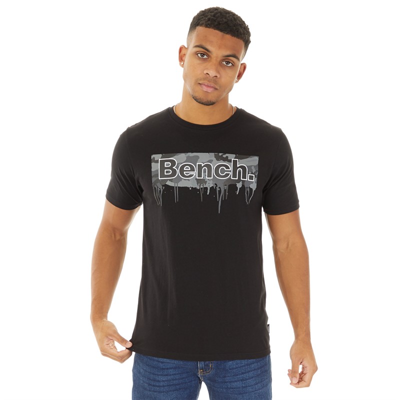 Bench Mens Camo Drip T-Shirt Black