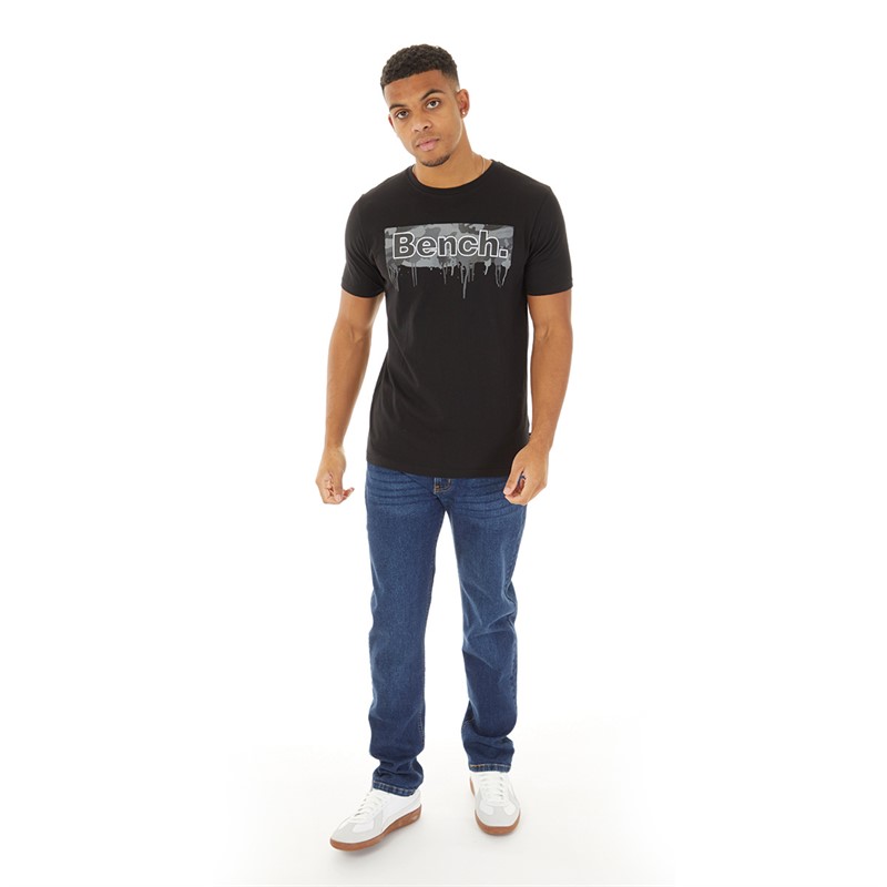 Bench Mens Camo Drip T-Shirt Black