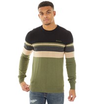 Bench Mens Rubenz Crew Neck Jumper Khaki