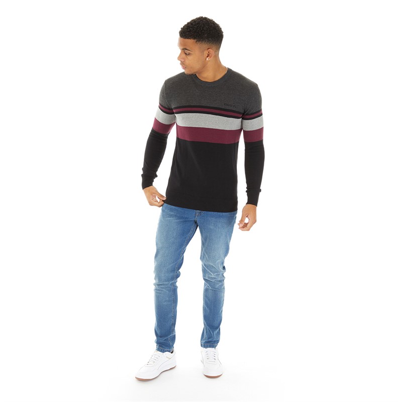 Bench Mens Rubenz Crewneck Jumper A Black