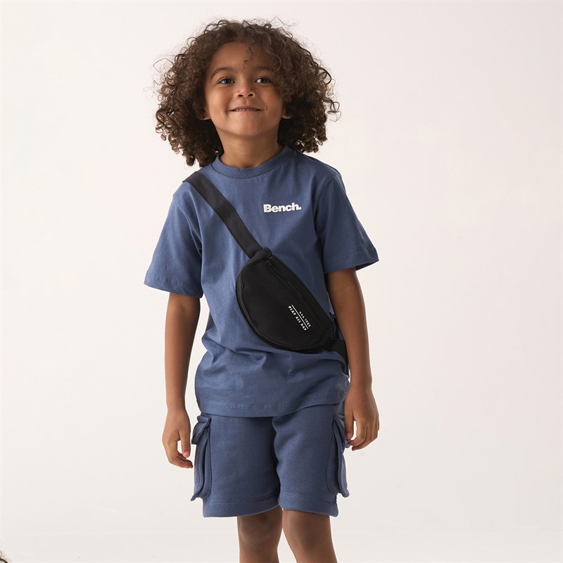 Bench Boys T-Shirt Shorts And Applique Bag Co-Ord Set Blue