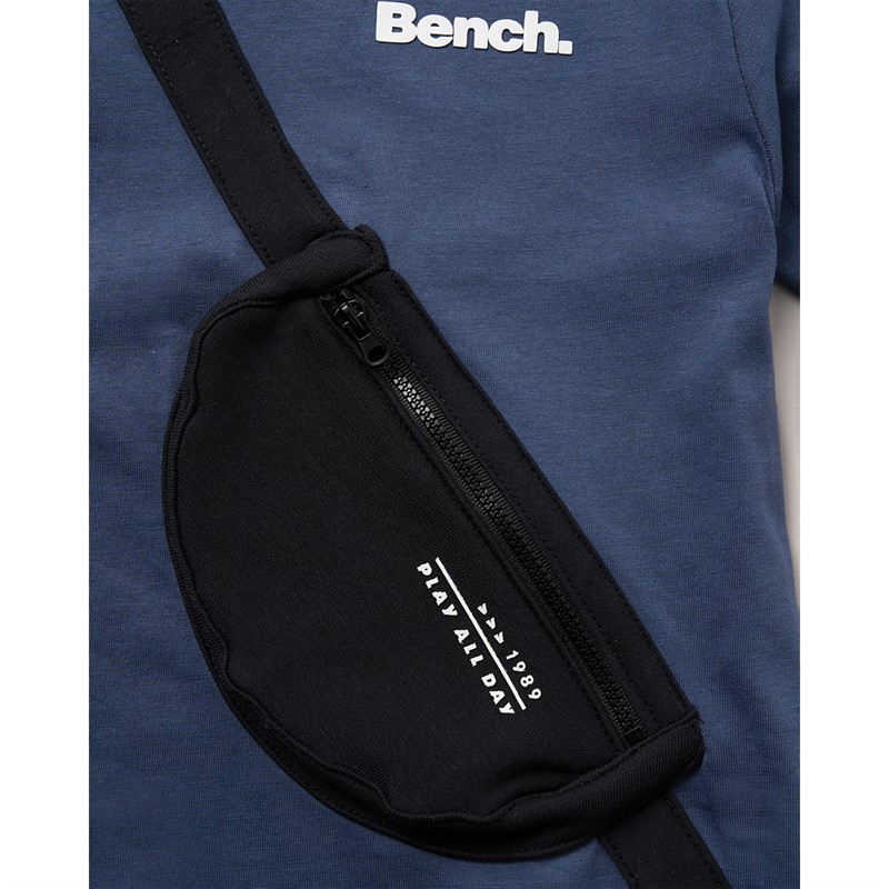 Bench Boys T-Shirt Shorts And Applique Bag Co-Ord Set Blue