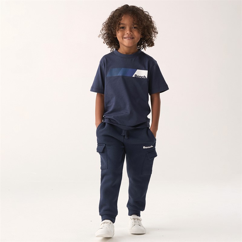 Bench Boys Two Pack T-Shirts Shorts And Joggers Co-Ord Set Navy