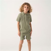Bench Boys Ribbed Polo Shirt And Shorts Co-Ord Set Green