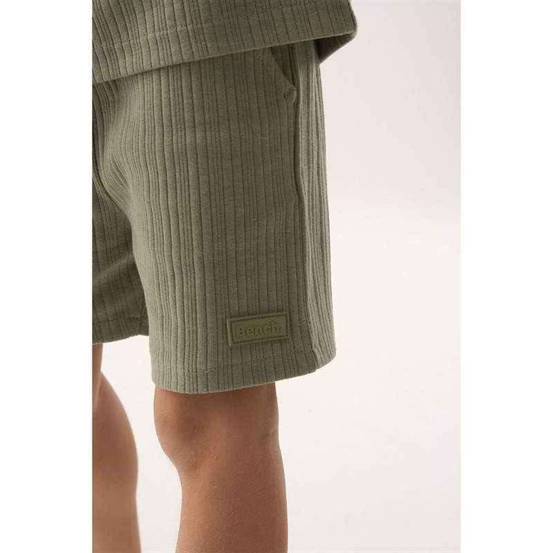 Bench Boys Ribbed Polo Shirt And Shorts Co-Ord Set Green