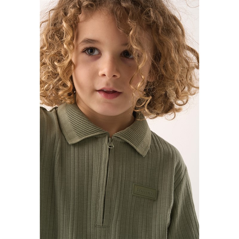Bench Boys Ribbed Polo Shirt And Shorts Co-Ord Set Green