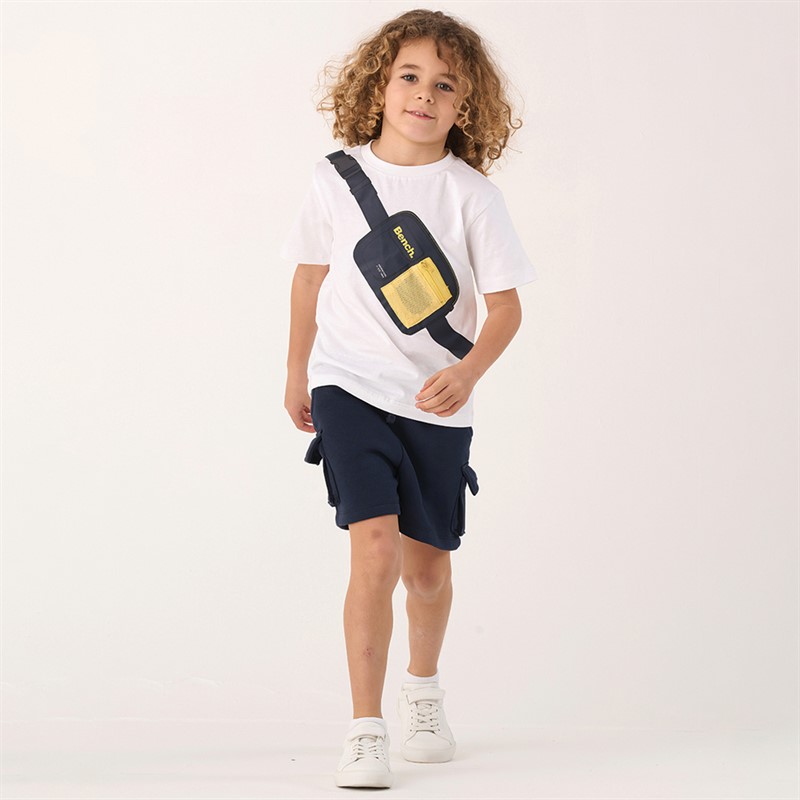 Bench Boys T-Shirt Shorts And Applique Bag Co-Ord Set Navy