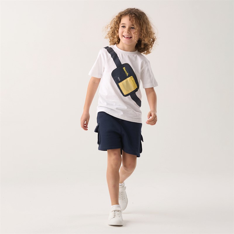Bench Boys T-Shirt Shorts And Applique Bag Co-Ord Set Navy