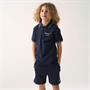 Bench Boys Ribbed Polo Shirt And Shorts Co-Ord Set Navy
