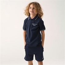 Bench Boys Ribbed Polo Shirt And Shorts Co-Ord Set Navy