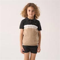 Bench Boys Knitted Polo Shirt And Shorts Co-Ord Set Black