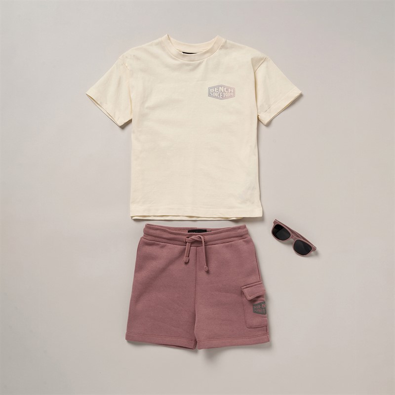 Bench Boys T-Shirt Shorts And Sunglasses Co-Ord Set Pink