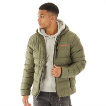 Bench Mens Gaudino Hooded Puffer Jacket Khaki