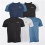 Bench Mens Konata Five Pack T-Shirts Black/Black And White/White/Navy And Slate Blue/Slate Blue