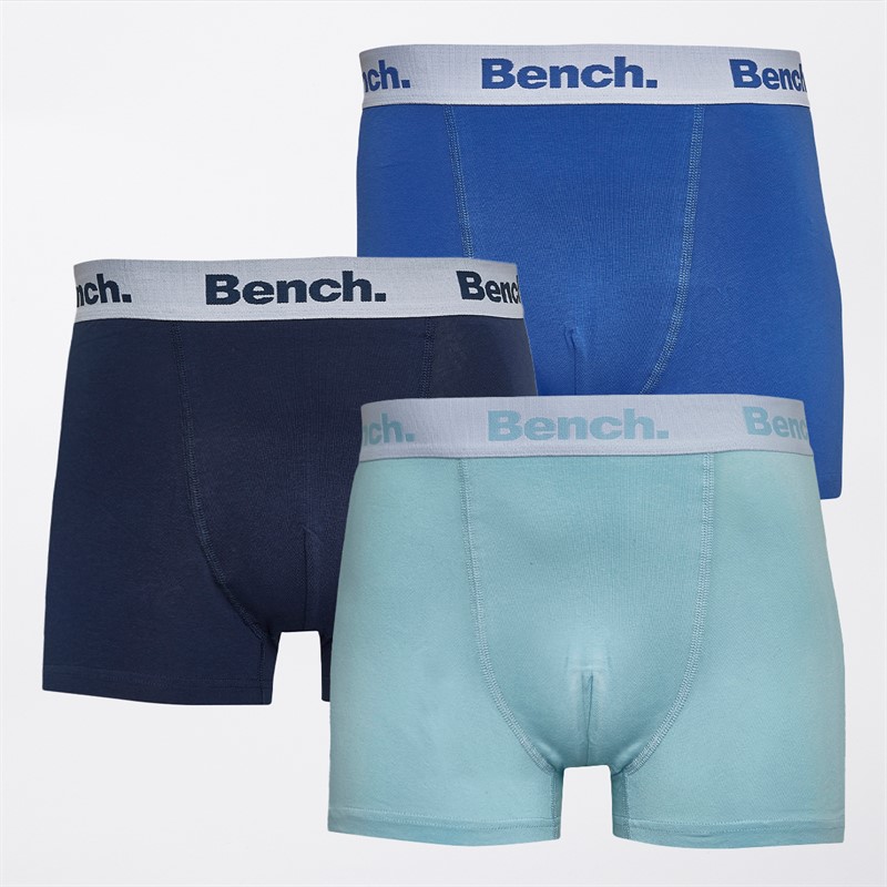 Bench Mens Jaysen Three Pack Boxers Ice Blue/Blue/Navy