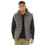 Bench Mens Galban Hooded Puffer Gilet Dark Grey
