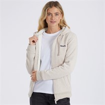 Bench Womens Mintz Teddy Lined Zip Thru Hoodie Stone Marl