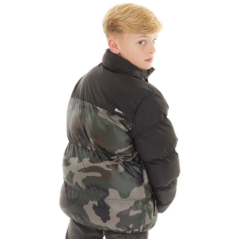 Bench Drenge Tidall Vatteret Jakke Khaki Camo/Sort