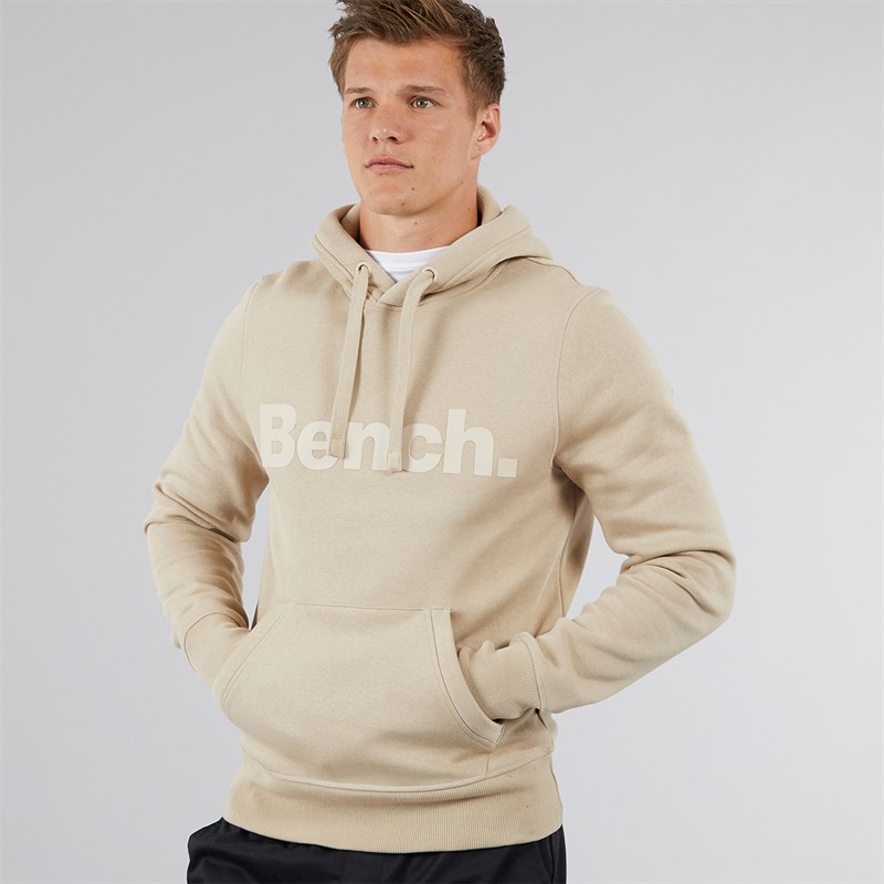 Bench Mens Probert Tonal Logo Hoodie Stone - Size L