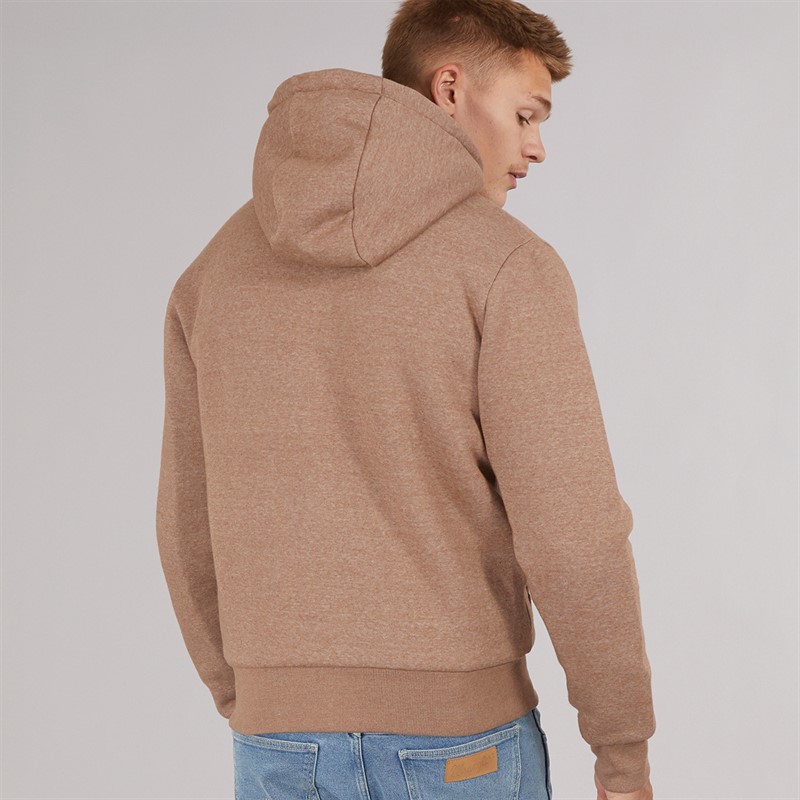 Bench Sweat à Capuche Doublé Borg Baraz Homme Taupe Chiné